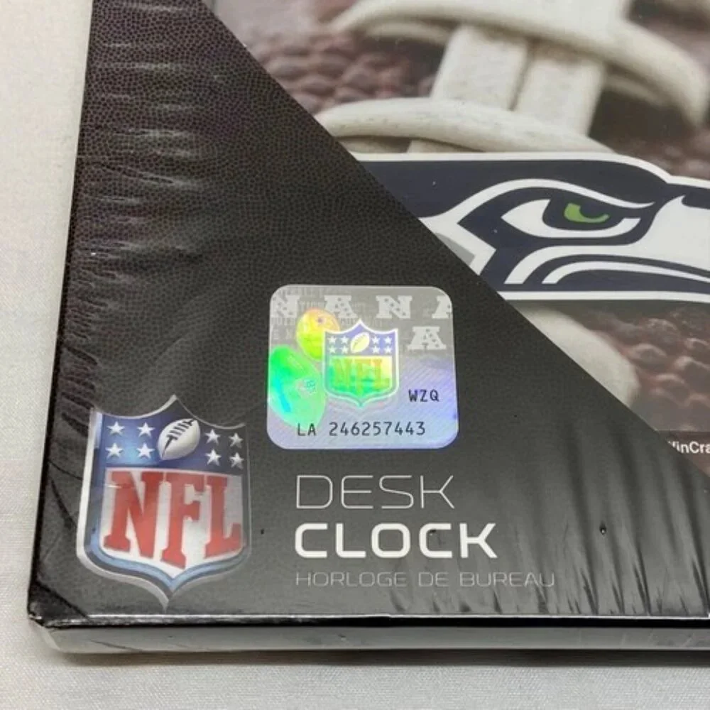 Seattle Seahawks Desk Clock Photo Frame NFL Football Team Logo Digital Alarm NWT